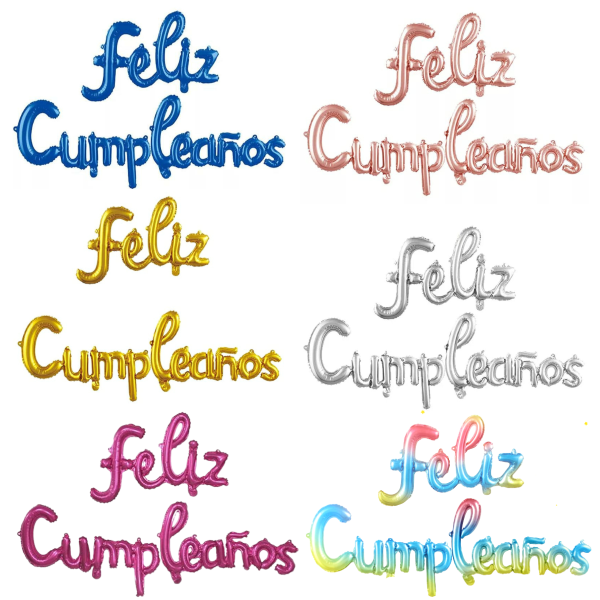 Set Feliz Cumpleaños letra cursiva - Imagen 2